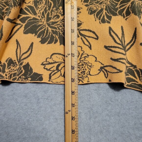 Soft Surroundings Cardigan Yellow/Orange Sz Small Open Front Floral Long Sleeve - Picture 7 of 7
